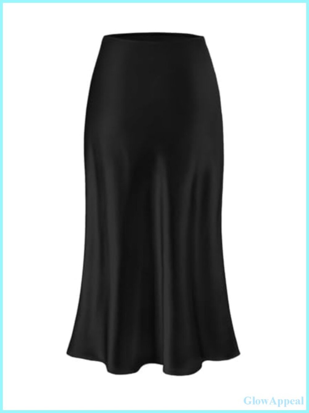 Women's Silk Satin Midi Skirt High Waist A-Line Fall Long Skirt